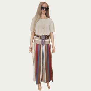 Banana Republic Multicolor Striped Midi Skirt, NWT